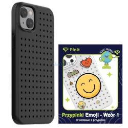   Etui Pinit Dynamic + Emoji Pin iPhone 14 Plus 6.7" fekete minta 1 tok