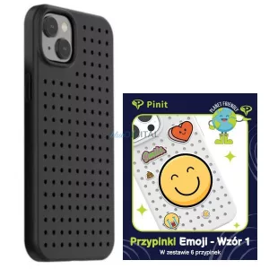 Etui Pinit Dynamic + Emoji Pin iPhone 14 Plus 6.7" fekete minta 1 tok