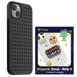   Etui Pinit Dynamic + Emoji Pin iPhone 14 Plus 6.7" fekete minta 3 tok