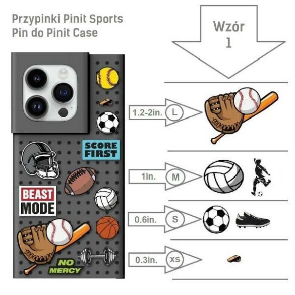 Etui Pinit Dynamic + Sport Pin iPhone 14 / 15 / 13 6.1" fekete minta 1 tok