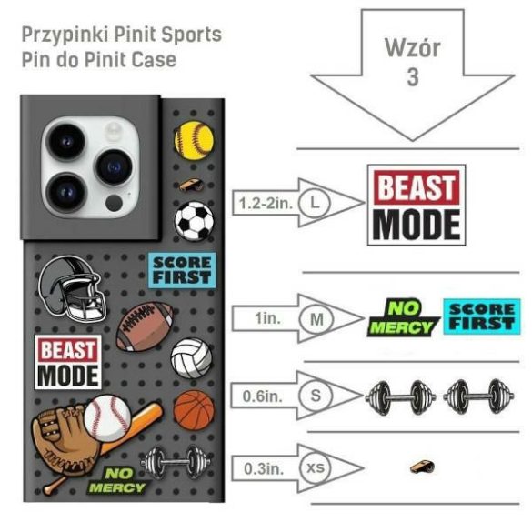 Etui Pinit Dynamic + Sport Pin iPhone 14 / 15 / 13 6.1" fekete minta 3 tok