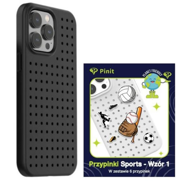 Zestaw Etui Pinit Dynamic + Sport Pin iPhone 14 Pro Max 6.7" fekete minta 1 tok