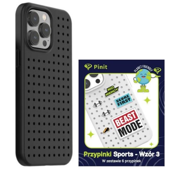 Zestaw Etui Pinit Dynamic + Sport Pin iPhone 14 Pro Max 6.7" fekete minta 3 tok