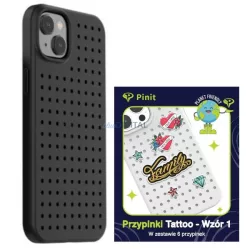   Etui Pinit Dynamic + Tattoo Pin iPhone 14 Plus 6.7" fekete minta 1 tok