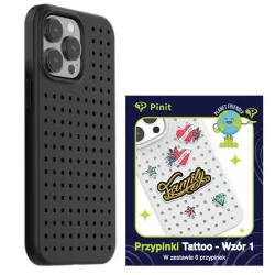   Zestaw Etui Pinit Dynamic + Tattoo Pin iPhone 14 Pro Max 6.7" fekete minta 1 tok