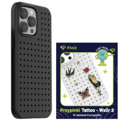   Zestaw Etui Pinit Dynamic + Tattoo Pin iPhone 14 Pro Max 6.7" fekete minta 2 tok