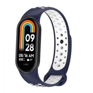 Beline óraszíj Mi Band 8 design kék-fehér