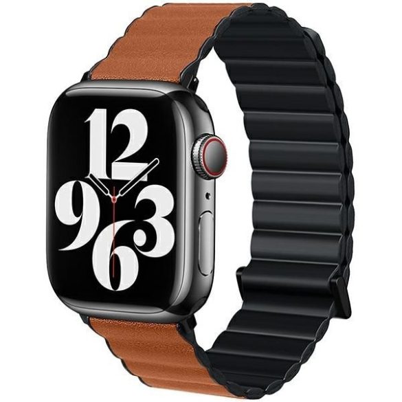 Beline óraszíj Apple Watch Magnetic Pro 42/44/45/49mm fekete/barna doboz