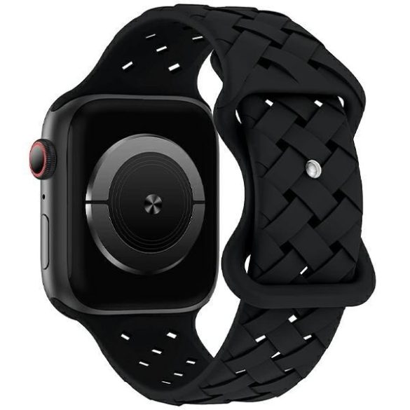 Beline óraszíj Apple Watch szilikon szőtt 38/40/41mm fekete doboz