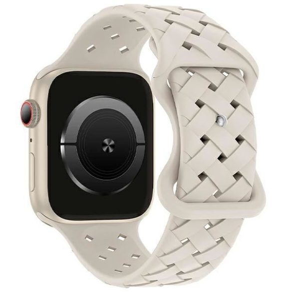 Beline óraszíj Apple Watch szilikon szőtt 38/40/41mm bézs /starlight box