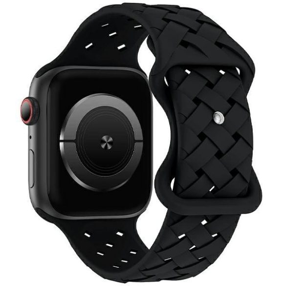 Beline óraszíj Apple Watch szilikon szőtt 42/44/45/49mm fekete doboz