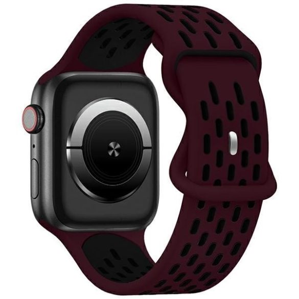 Beline óraszíj Apple Watch New Sport szilikon 42/44/45/49mm piros/fekete doboz