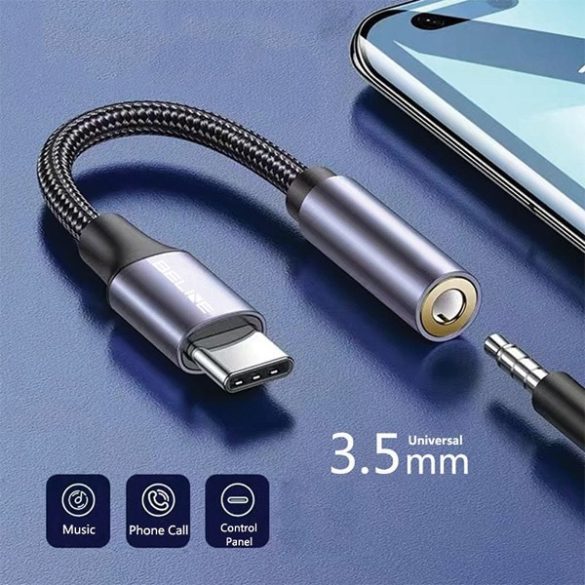 Beline adapter USB-C/Jack 3,5mm szürke DAC