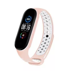   Beline Design csereszíj Xiaomi Mi Band 7/6/5 - rózsaszín-fehér