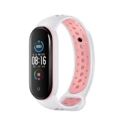   Beline Design csereszíj Xiaomi Mi Band 7/6/5 - fehér-rózsaszín
