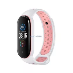   Beline Design csereszíj Xiaomi Mi Band 7/6/5 - fehér-rózsaszín