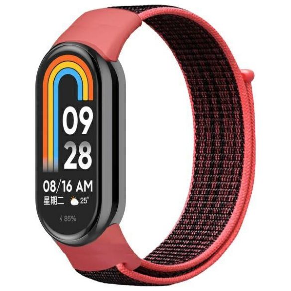Beline NylonLoop szíj Xiaomi Mi Band 9/8 - piros-fekete