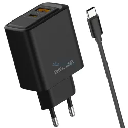 Beline 45 W-os fali töltő + USB-C kábel BLN2CB45C, fekete