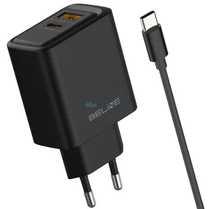 Beline 45 W-os fali töltő + USB-C kábel BLN2CB45C, fekete