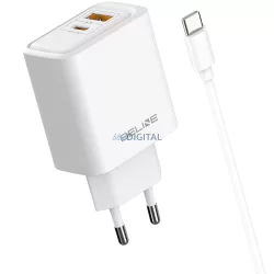 Beline 45 W-os fali töltő + USB-C kábel BLN2CW45C, fehér