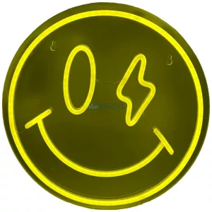 Neon Beline átlátszó, mosolygó arc