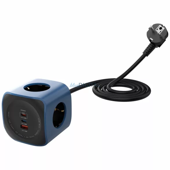 Cellline Power Socket Cube 6az1-ben elosztó 2500W USB/2xUSB-C 65W - kék