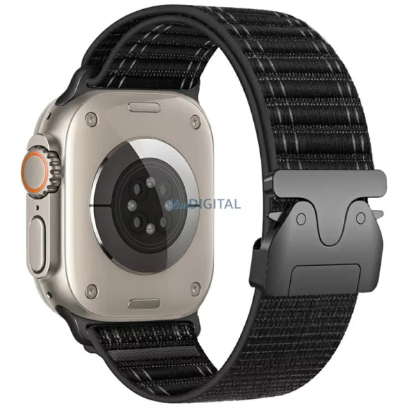 Beline Woven Nylon Diagonal Style Parachute szíj Apple Watch 38/40/41mm-es Fekete