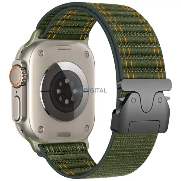 Beline Woven Nylon Diagonal Style Parachute szíj Apple Watch-hoz 38/40/41mm zöld