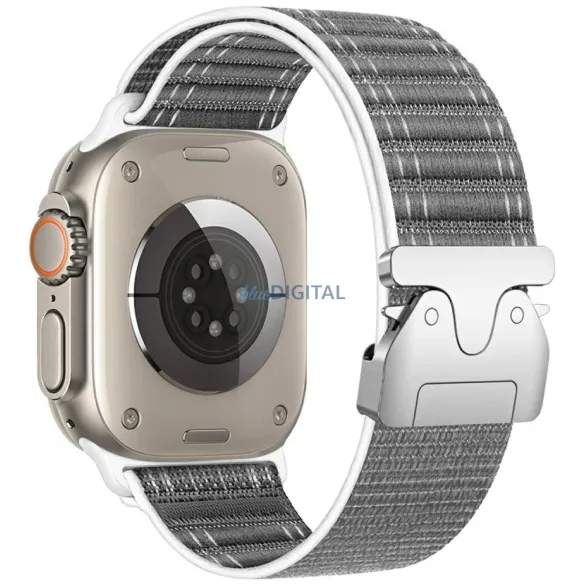 Beline Woven Nylon Diagonal Style Parachute szíj Apple Watch 42/44/45/49mm szürke 