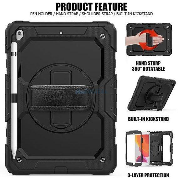 Tok Tech-Protect Solid360 iPad 10.2" 2019/2020/2021 fekete tok