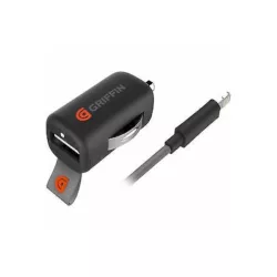   Griffin GC39940 autós töltő 1xUSB-A csatlakozással és USB-A - Lightning kábellel 2.4A 12W MFi - fekete