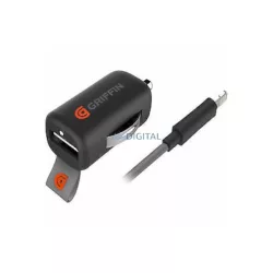   Griffin GC39940 autós töltő 1xUSB-A csatlakozással és USB-A - Lightning kábellel 2.4A 12W MFi - fekete