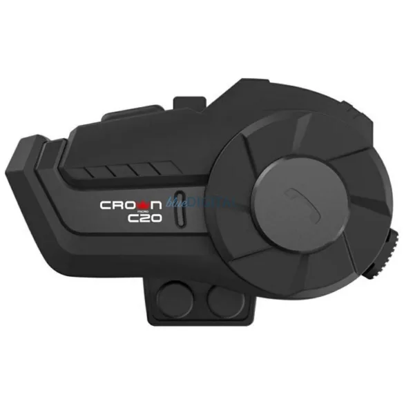Crown C20 Bluetooth 5.1 motorkerékpár-kommunikációs rendszer, fekete
