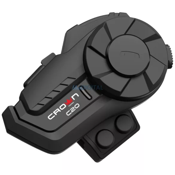 Crown C20 Bluetooth 5.1 motorkerékpár-kommunikációs rendszer, fekete