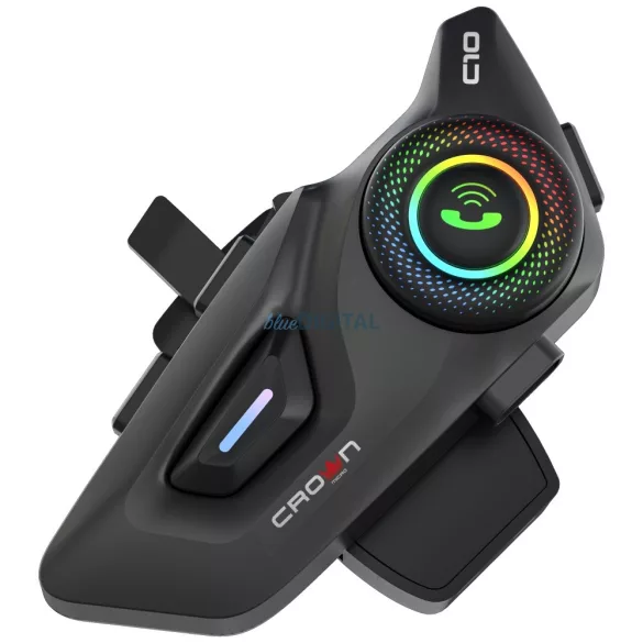 Crown C10 Bluetooth 5.3 motorkerékpár-kommunikációs rendszer, fekete