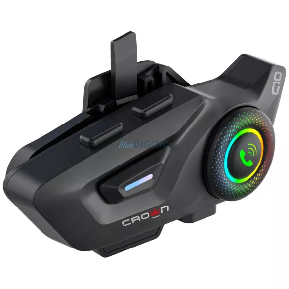 Crown C10 Bluetooth 5.3 motorkerékpár-kommunikációs rendszer, fekete