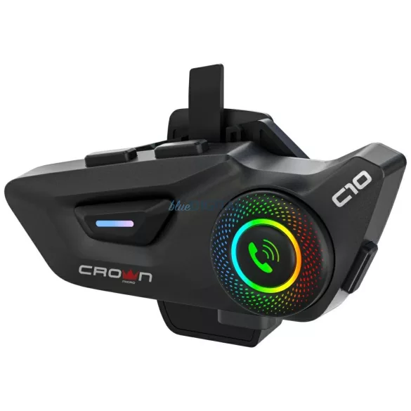 Crown C10 Bluetooth 5.3 motorkerékpár-kommunikációs rendszer, fekete