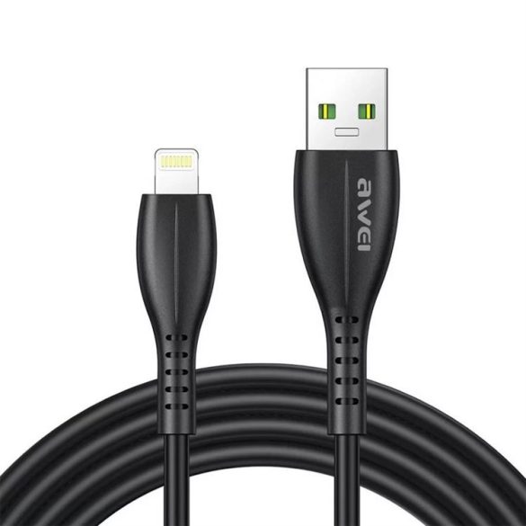 AWEI CL-115L USB-A - Lightning kábel 2.4A 1m - fekete