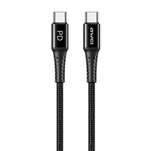 AWEI USB-C-ről USB-C 60W-os kábel CL-111T fekete