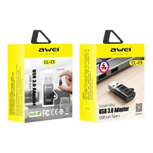 AWEI adapter CL-13 USB-C/USB-A fekete