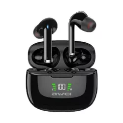   AWEI sport fejhallgató Bluetooth 5.2 TA8 TWS + dokkolóállomás fekete