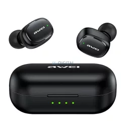   AWEI Bluetooth fülhallgató 5.1 T13 Pro TWS + dokkolóállomás fekete