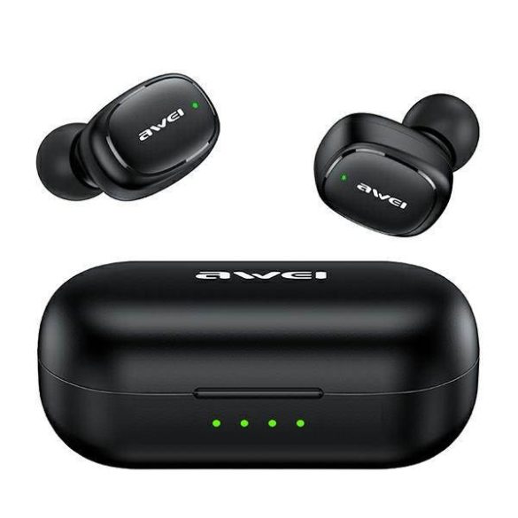 AWEI Bluetooth fülhallgató 5.1 T13 Pro TWS + dokkolóállomás fekete
