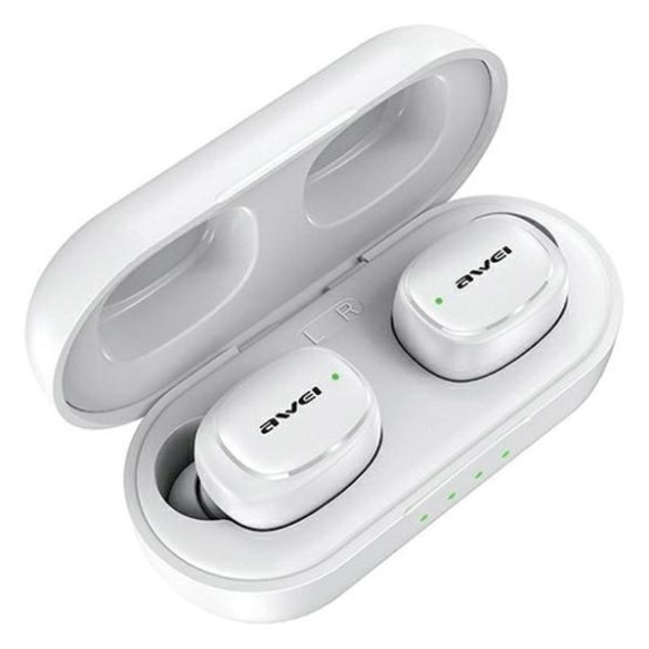 AWEI fülhallgató Bluetooth 5.1 T13 Pro TWS + dokkoló állomás fehér