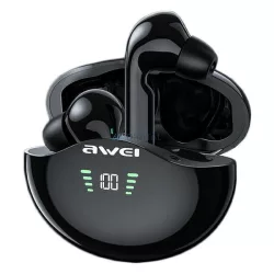   AWEI Bluetooth fülhallgató 5.3 T12P TWS + dokkolóállomás fekete