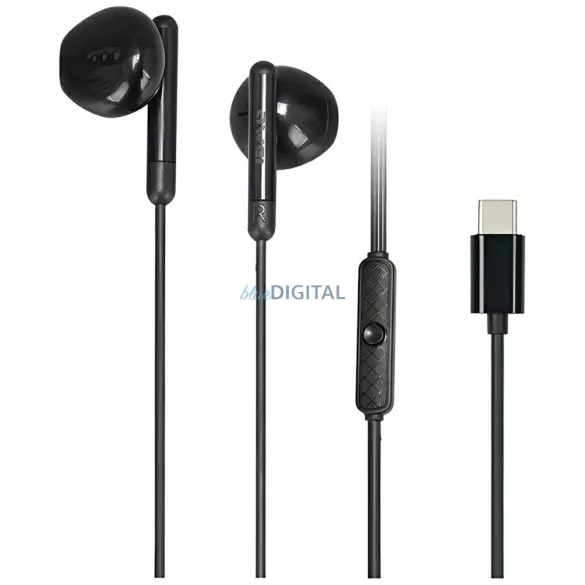 AWEI PC-6T USB-C sztereó fejhallgató fekete