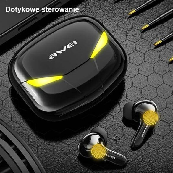 AWEI Bluetooth fülhallgató 5.0 T35 TWS + dokkolóállomás fekete