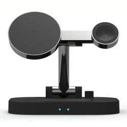 AWEI indukciós töltő 4w1 W22 15W gyors töltés fekete