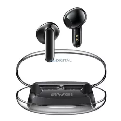   AWEI fülhallgató Bluetooth 5.3 T85 ENC TWS + dokkoló állomás fekete