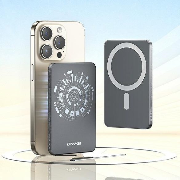 AWEI P112K PowerBank MagSafe 5000mAh - szürke